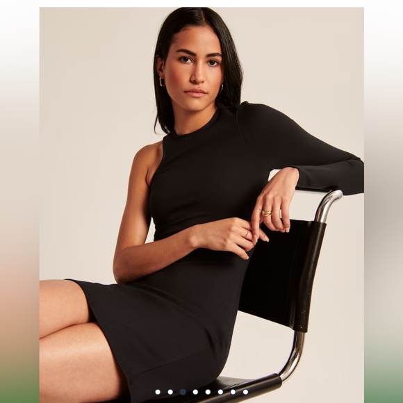 ABERCROMBIE Asymmetrical One-Shoulder Ponte Mini Dress NWT - Picture 4 of 9